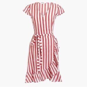 J. Crew Red and White Asymmetrical Dress Sz XL